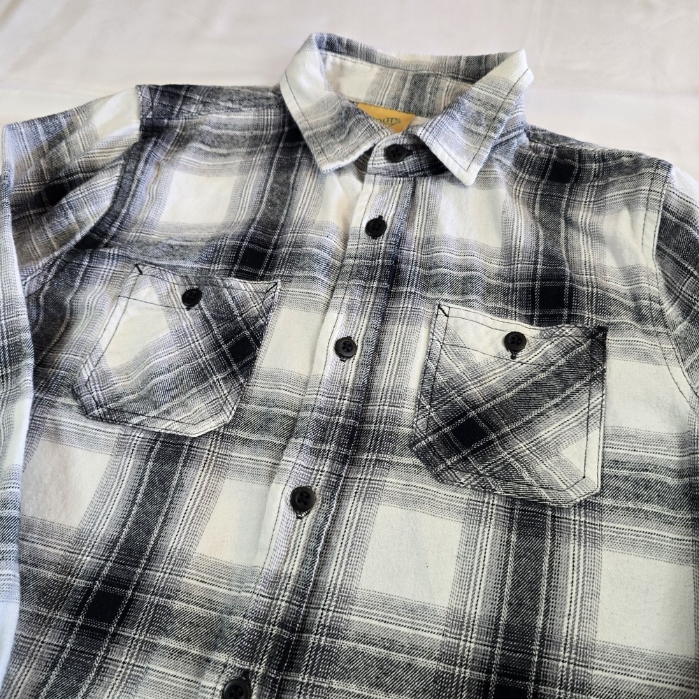 Boys Large 14-16 Husky Long‎ Sleeve Check Flannel Button Front NWT